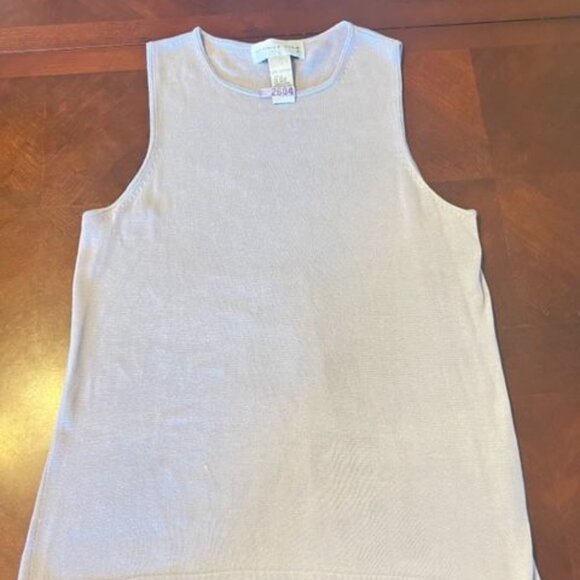 vintage August Silk Womens Sleeveless lilac Top 100% Silk Size L - Picture 1 of 7